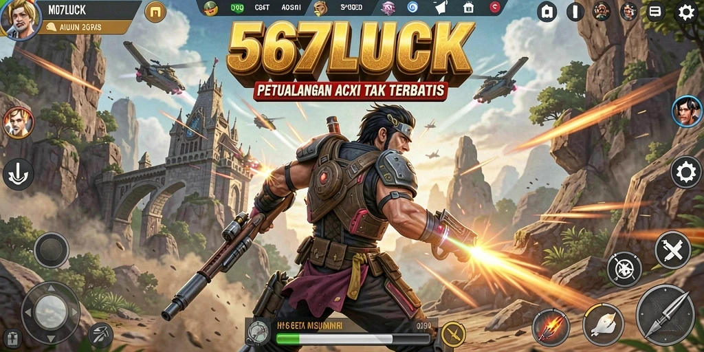 Screenshot menunjukkan karakter bertarung dalam gameplay penuh aksi.