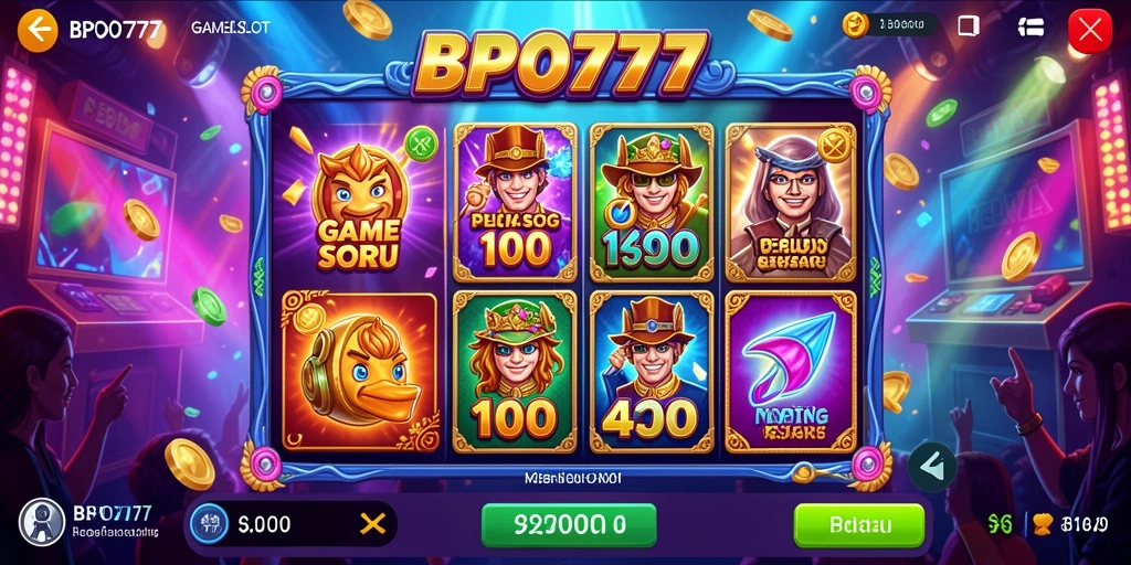 Screenshot BPO777 menunjukkan gameplay Slot yang penuh keseruan dan peluang menang.