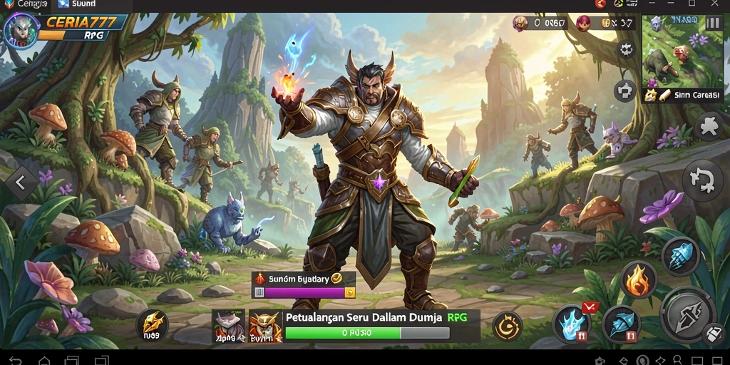 Tampilan gameplay <strong>CERIA777</strong> yang menawan dengan grafis RPG yang memukau.