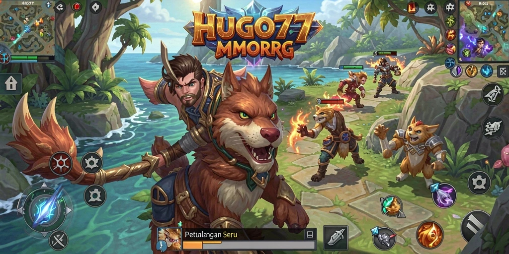 Tampilan gameplay seru HUGO77 yang penuh aksi dan petualangan.