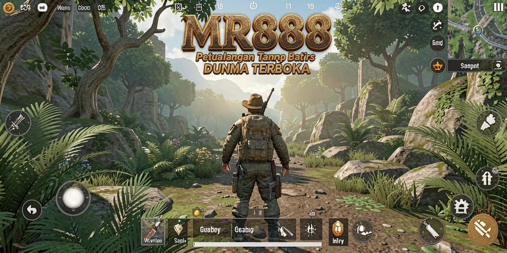 Screenshot gameplay MR888 menampilkan petualangan di dunia terbuka yang memukau.