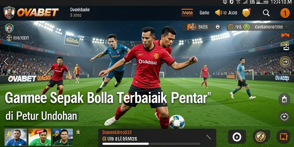 Screenshot gameplay OVABET dengan aksi seru di lapangan sepak bola.