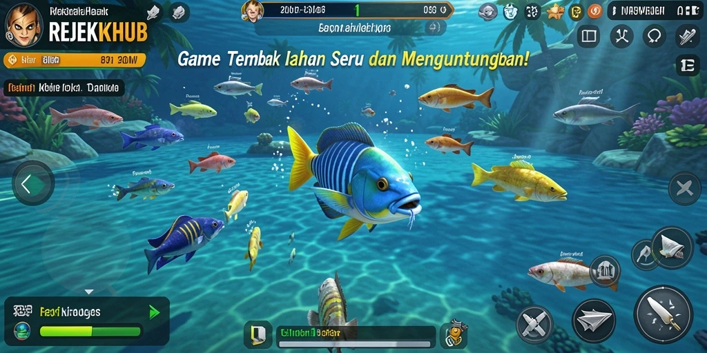 Gameplay seru menangkap ikan di REJEKIHUB.