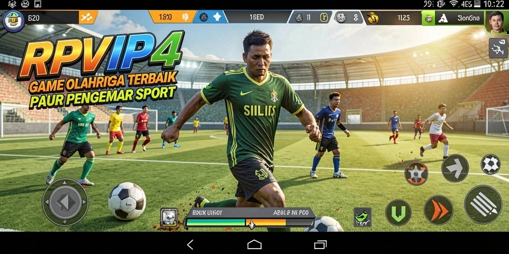 Screenshot menunjukkan aksi seru dari pertandingan olahraga RPVIP4.