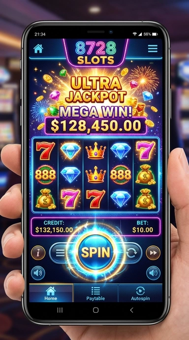 Pengguna sedang mencari aplikasi baru di 8728slots.